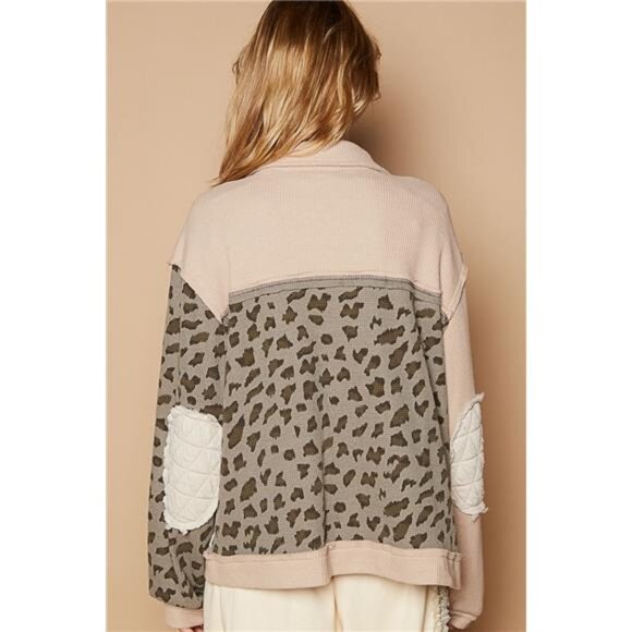POL‎ Leopard Exposed Seam Button Up Quilted Jacket - Picture 4 of 5